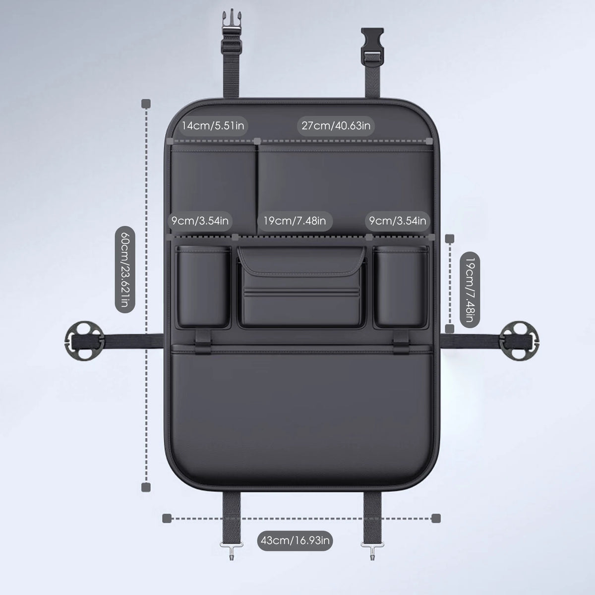 Universal PU Leather Car Seat Back Organizer