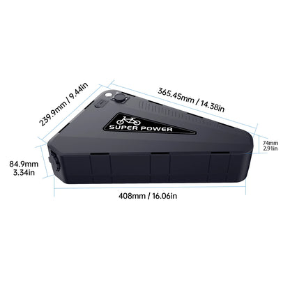 Waterproof Triangle E-Bike Battery – 36V, 48V & 52V Lithium Battery Pack