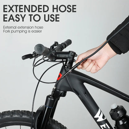 WEST BIKING Tragbare Fahrradpumpe mit langem Schlauch