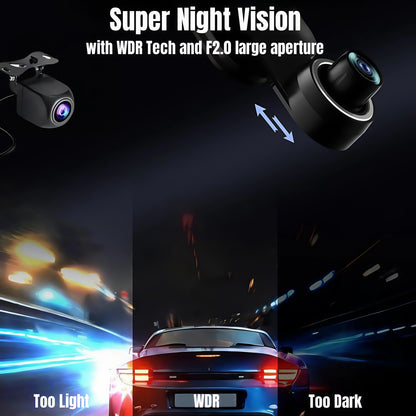 Rétroviseur dashcam à écran tactile IPS de 10 pouces avec enregistrement 4K avant et arrière