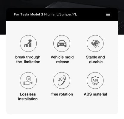Schwenkbare Touchscreen-Halterung für Tesla Model 3 Highland / Model Y Juniper