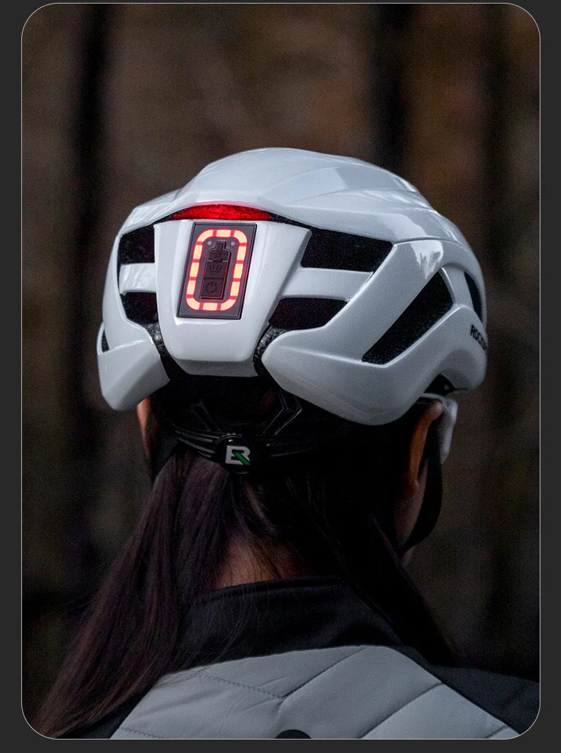 ROCKBROS Rechargeable Cycling Helmet with Front and Rear Light