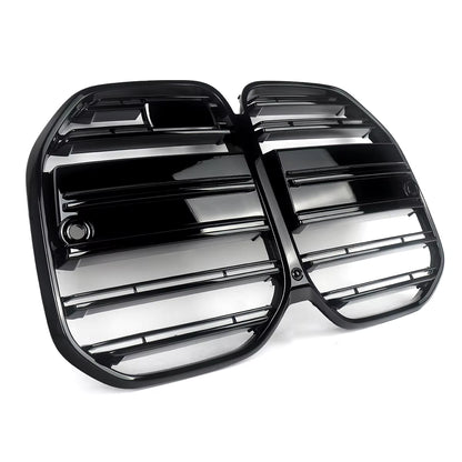 Calandre avant style M4 compatible avec BMW Série 4 G22 G23 420i 430i 435i M440i 2021-2024, calandre de course type « rein » noir brillant