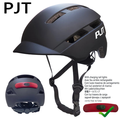 PJT Fahrradhelm mit wiederaufladbarem Rücklicht