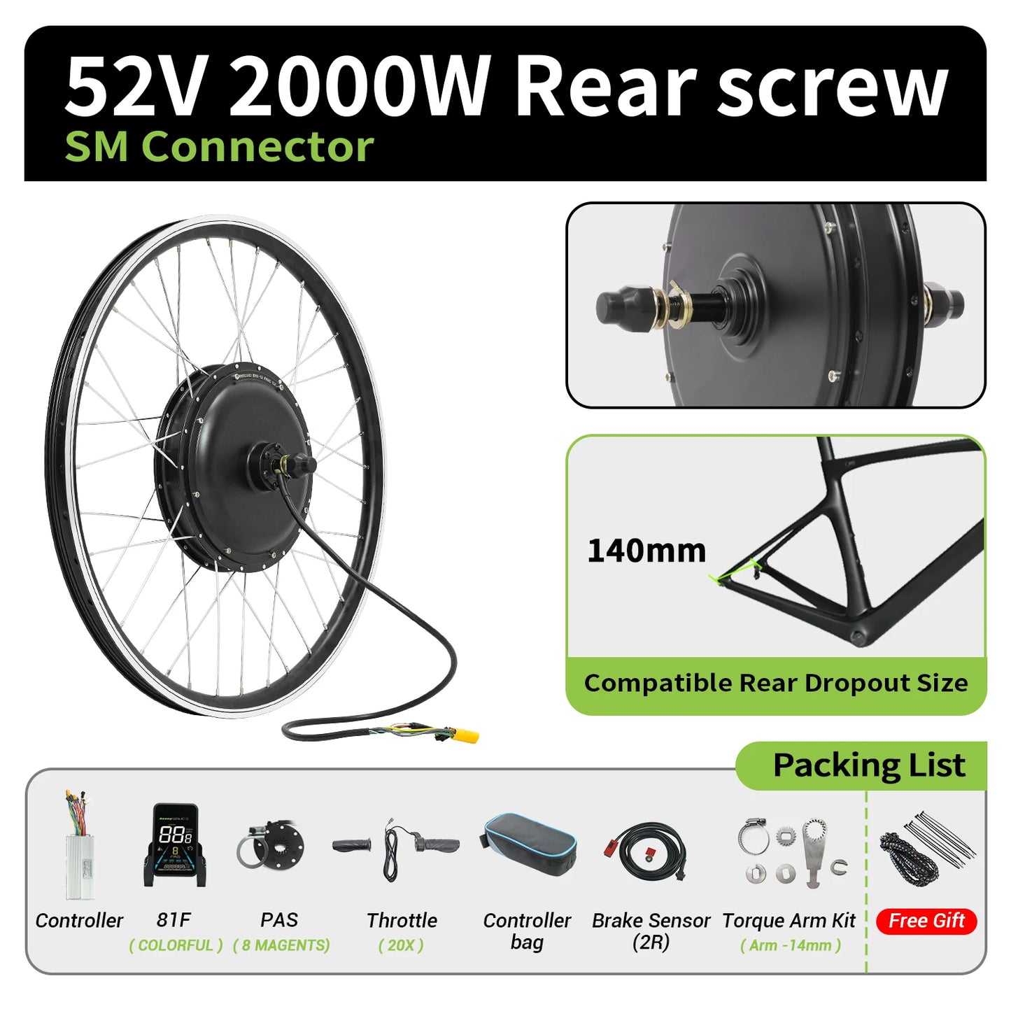E-Bike Umbausatz 52V-72V / 2000W-3000W