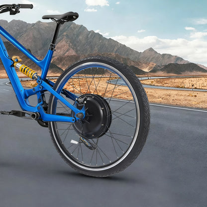 26 Zoll 48V 1000W Elektrofahrrad Umbausatz - Bürstenloser Getriebeloser Motor, Daumengas & 3 LED-Leuchten, Bremsabschaltung & 120KG