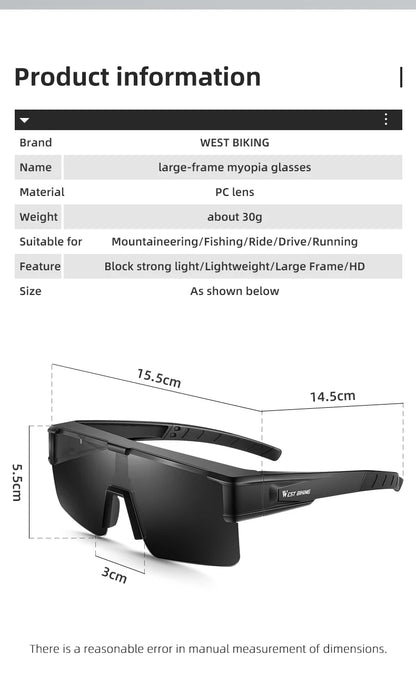 WEST BIKING Polarisierte große Rahmen UV-Schutzbrille