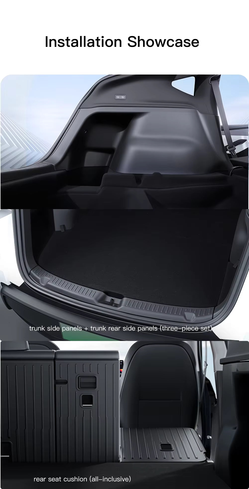 Tesla Model Y Juniper Kofferraum-Seitenverkleidung Anti-Kick-Schutz-Set