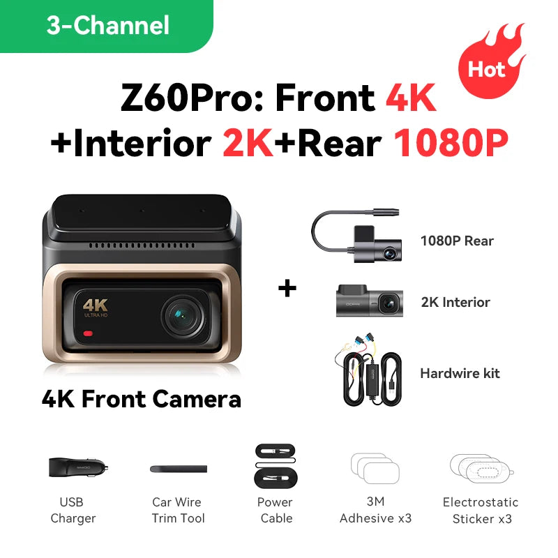 Caméra embarquée DDPAI Z60 Pro 4K avec HDR, GPS et Wi-Fi 5 GHz