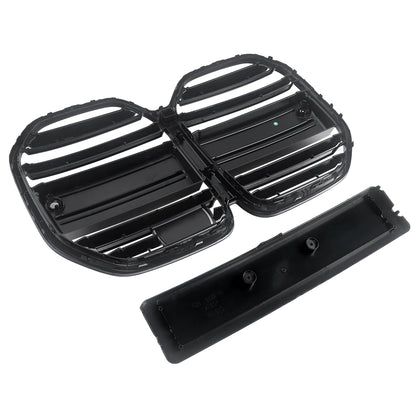 Calandre avant style M4 compatible avec BMW Série 4 G22 G23 420i 430i 435i M440i 2021-2024, calandre de course type « rein » noir brillant