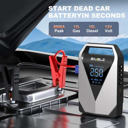 26000mAh 2500A Car Jump Starter with 150 PSI Air Compressor