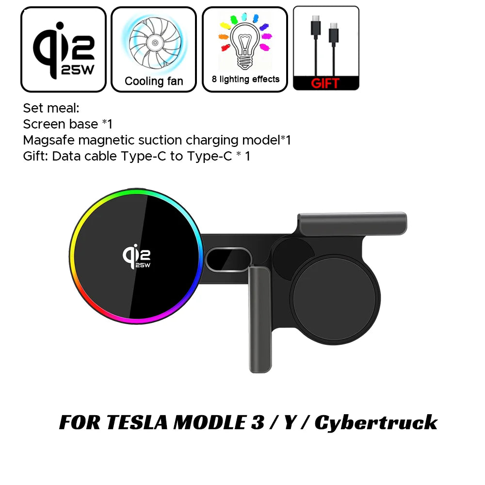 Magnetic Wireless Charging Phone Mount for Tesla / BYD