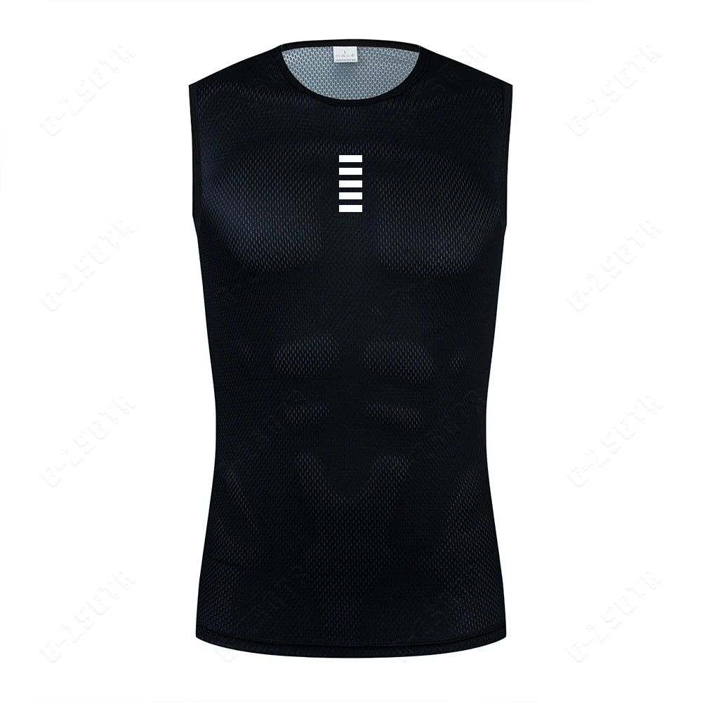 Men's Cycling Base Layer – Reflective Quick-Dry Sleeveless Jersey