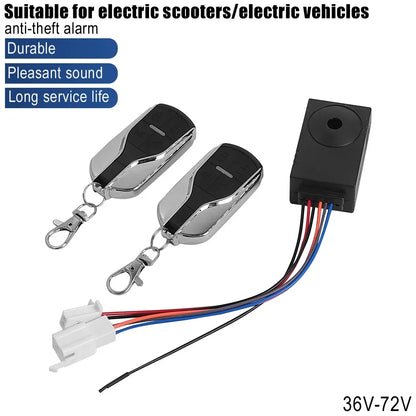 Anti-Theft Alarm System with Dual Remote Control for E-Scooters & E-Bikes