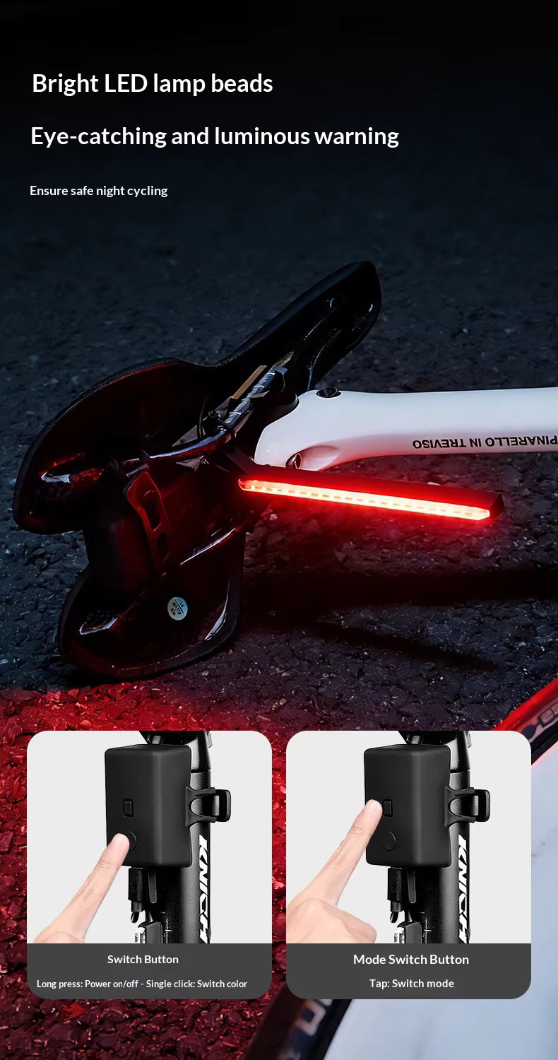 Wiederaufladbares Fahrradrücklicht mit 16 Modi und 1200mAh Akku