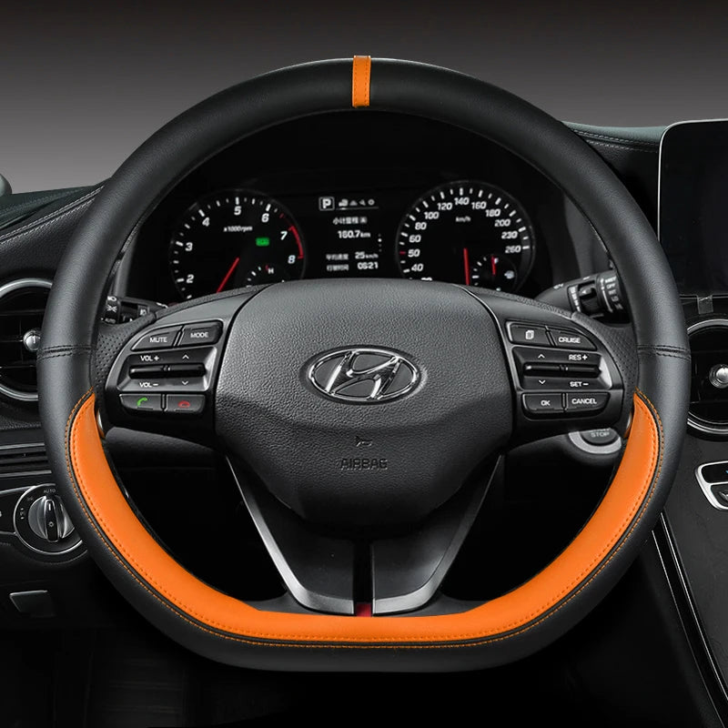Hyundai IONIQ 5 D-förmiger Lenkradbezug aus PU-Leder, 38 cm, verschiedene Farben