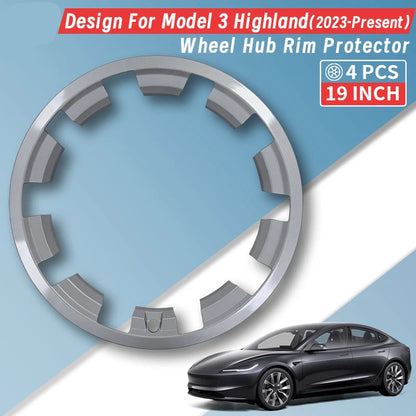 Tesla Model 3 Highland 2024-2026 19-Inch Wheel Rim Protector Covers, 4-Piece Set