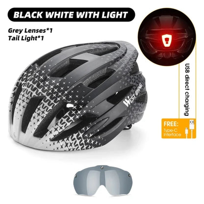 WEST BIKING LED-Licht-Fahrradhelm