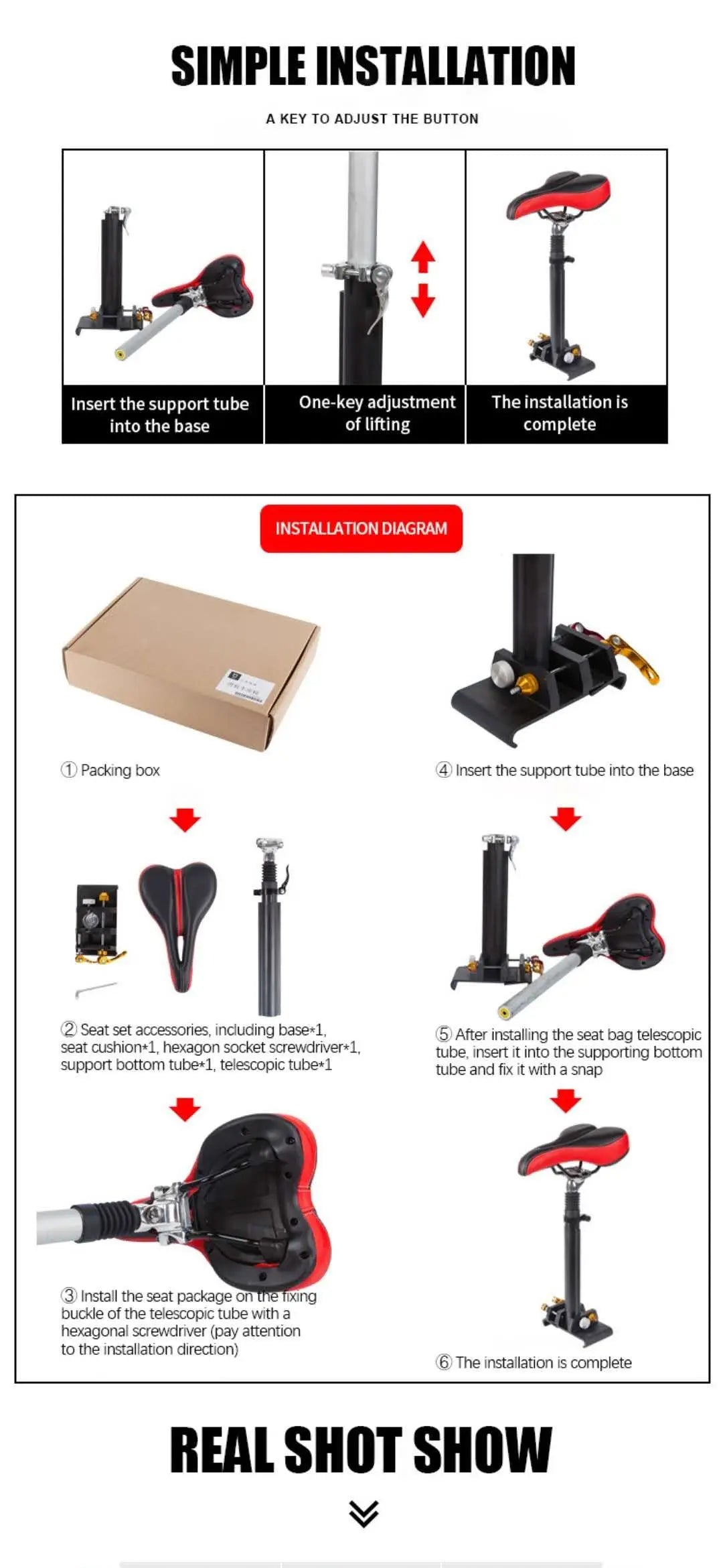 Adjustable Electric Scooter Seat for Xiaomi M365 and M365 Pro
