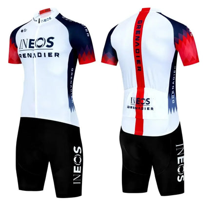 INEOS Men's Cycling Jersey & Padded Shorts Set for Road & MTB Riding