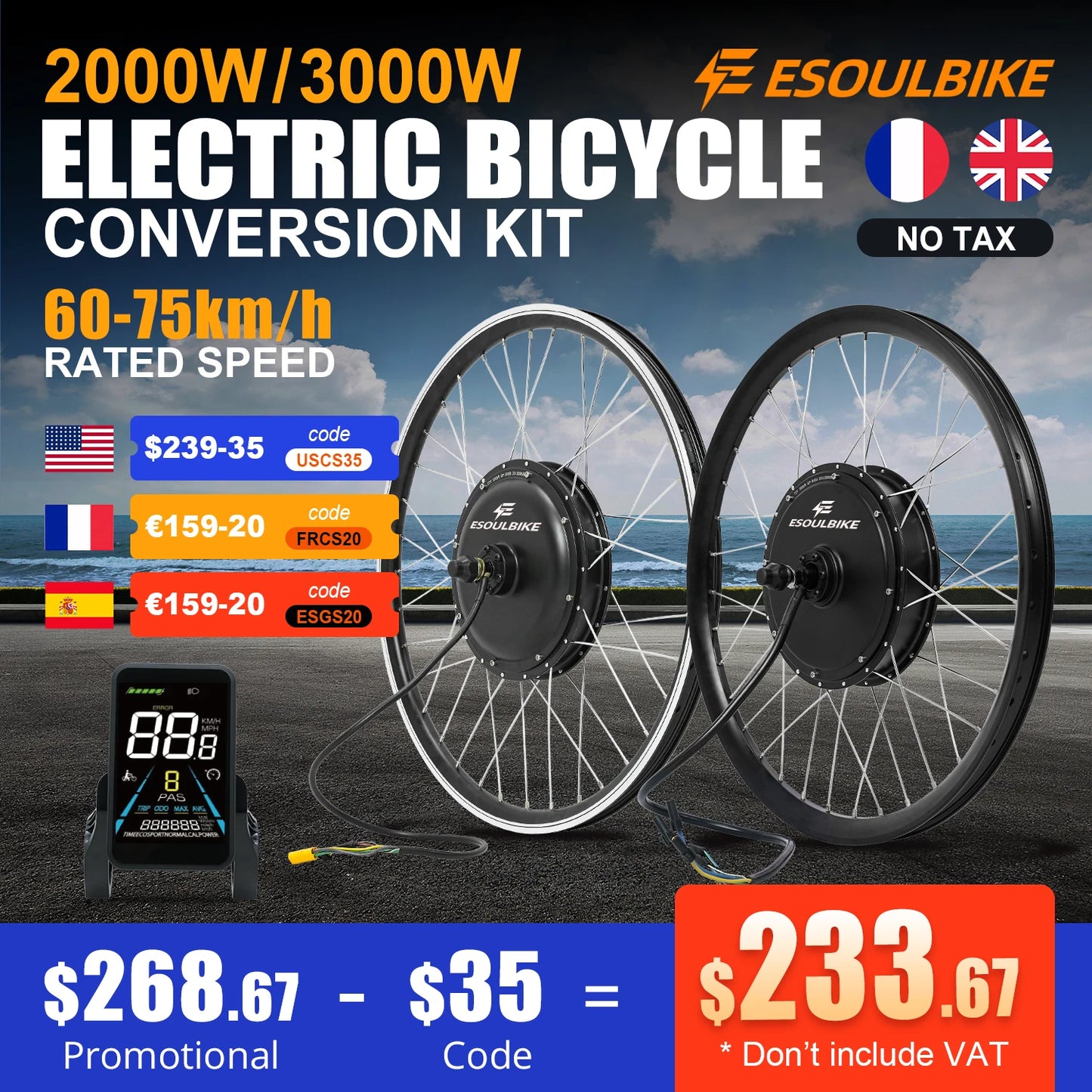 E-Bike Umbausatz 52V-72V / 2000W-3000W