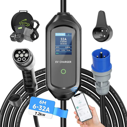 AFYEEV Portable Type 2 EV Charger 13A UK Plug / 32A CEE Plug