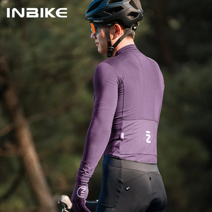 INBIKE Men's Thermal Winter Cycling Jersey Windproof Long Sleeve with Fleece Lining