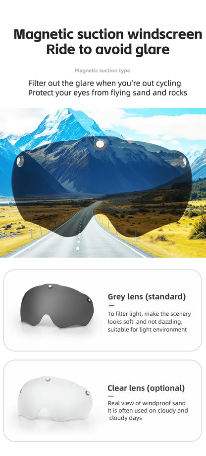 ROCKBROS Fahrradhelm, leichter integrierter Helm, Kopfschutz, Schutzhelm mit Brille, Herren Damen MTB Rennrad Helm