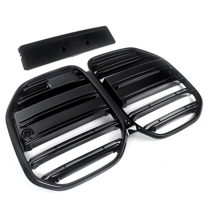 Calandre avant style M4 compatible avec BMW Série 4 G22 G23 420i 430i 435i M440i 2021-2024, calandre de course type « rein » noir brillant
