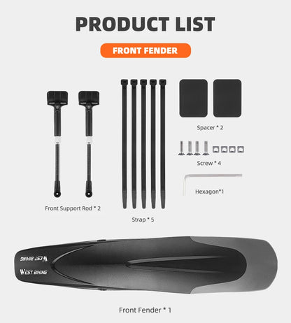 WEST BIKING Adjustable MTB Bicycle Fender Set