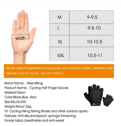 WEST BIKING Kurze Fahrradhandschuhe
