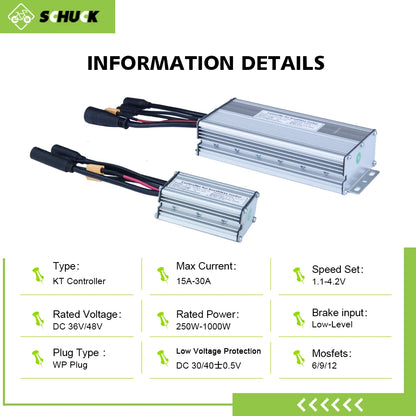 KT Waterproof Sine Wave E-Bike Controller – 36V/48V Brushless Motor Controller