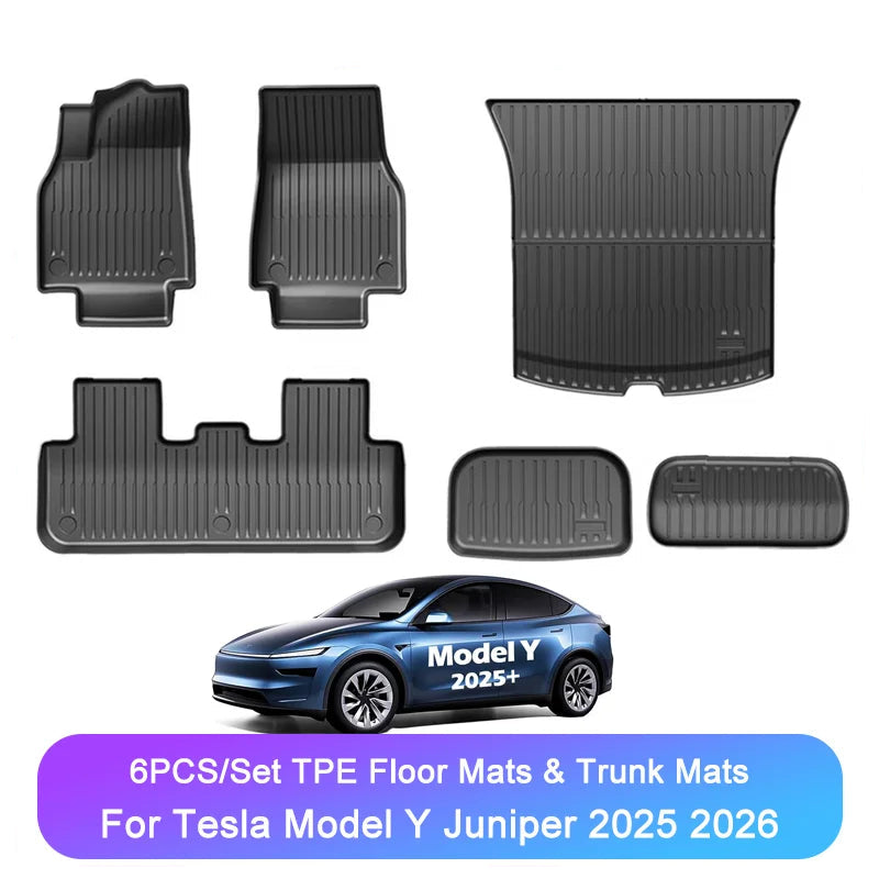 Tesla Model Y Juniper 2025-2026 All-Weather TPE Floor Mats & Cargo Liners Set