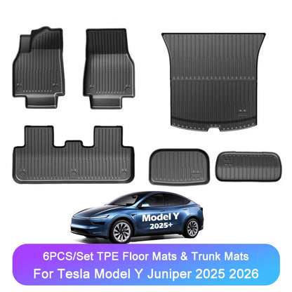 Tesla Model Y Juniper 2025-2026 All-Weather TPE Floor Mats & Cargo Liners Set