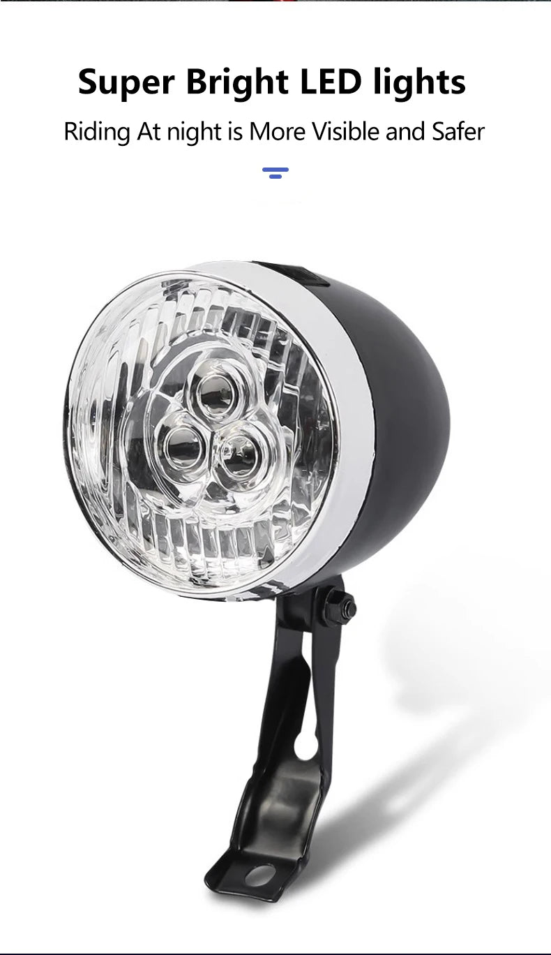 Klassischer 3-LED-Fahrradscheinwerfer