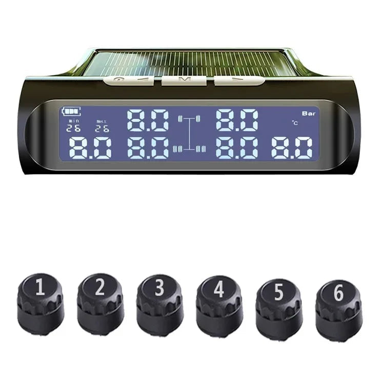 Contrôleur de pression des pneus (TPMS) solaire sans fil avec capteurs externes pour camions et véhicules récréatifs