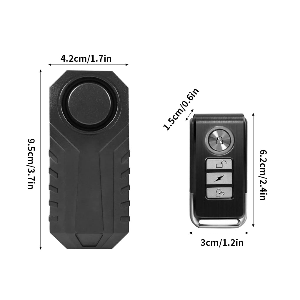 Wireless Waterproof Bike Vibration Alarm with Remote Control