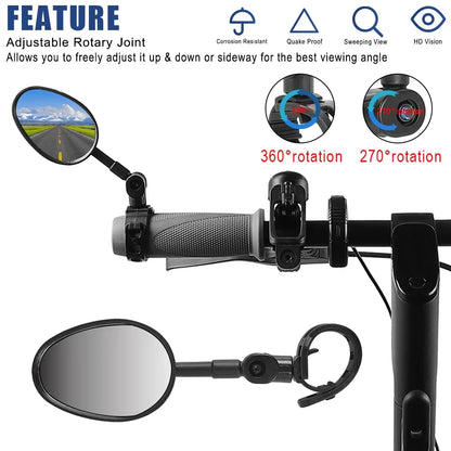 Electric Scooter Rearview Mirror for Xiaomi M365 1S PRO PRO2 MI4 PRO F20 F25 F30 Handlebar Adjustable Rear View Mirrors