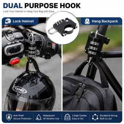 Electric Bike Anti-Theft Helmet Lock with Hook