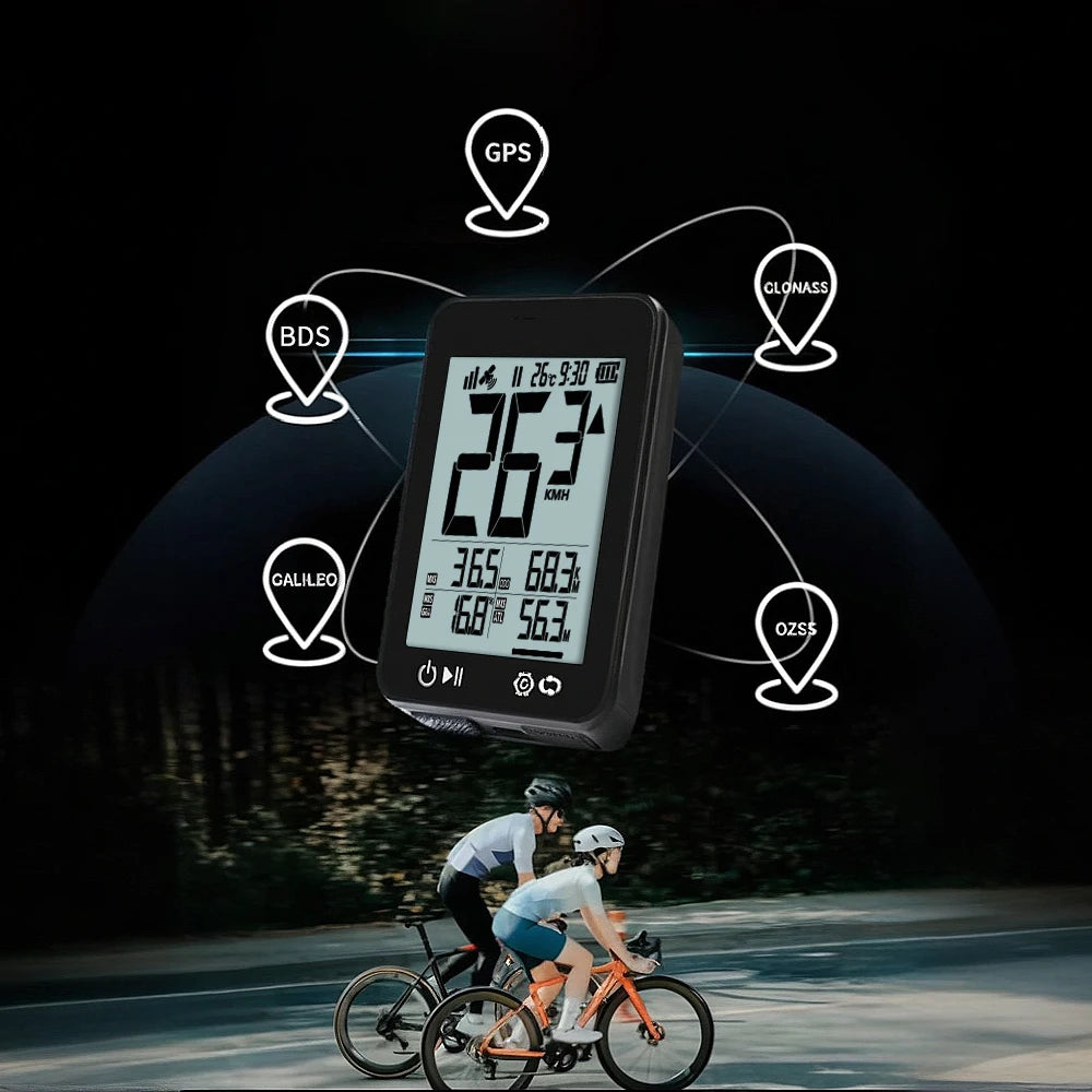 Kabelloser GPS-Fahrradcomputer mit 2,4"-LCD-Display