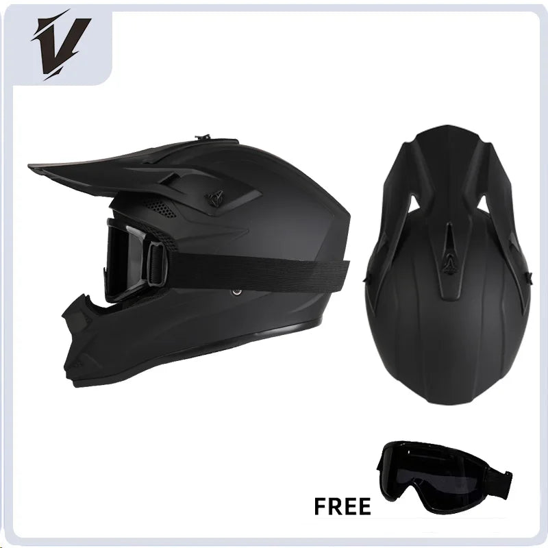 VGV Motocross Helmet Set with Goggles, Gloves & Face Cover