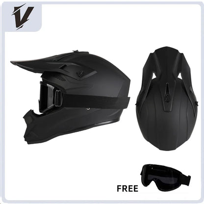 VGV Motocross Helmet Set with Goggles, Gloves & Face Cover