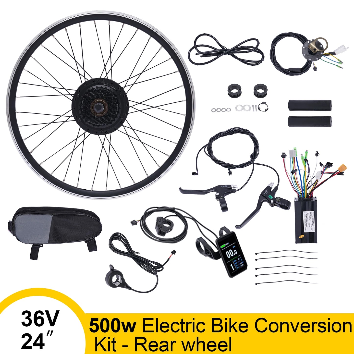 24 Zoll E-Bike Umbausatz 36V 500W Elektrofahrrad Hochwertiges Hinterrad Motor-Naben-Set E-Bike Rad-Kit