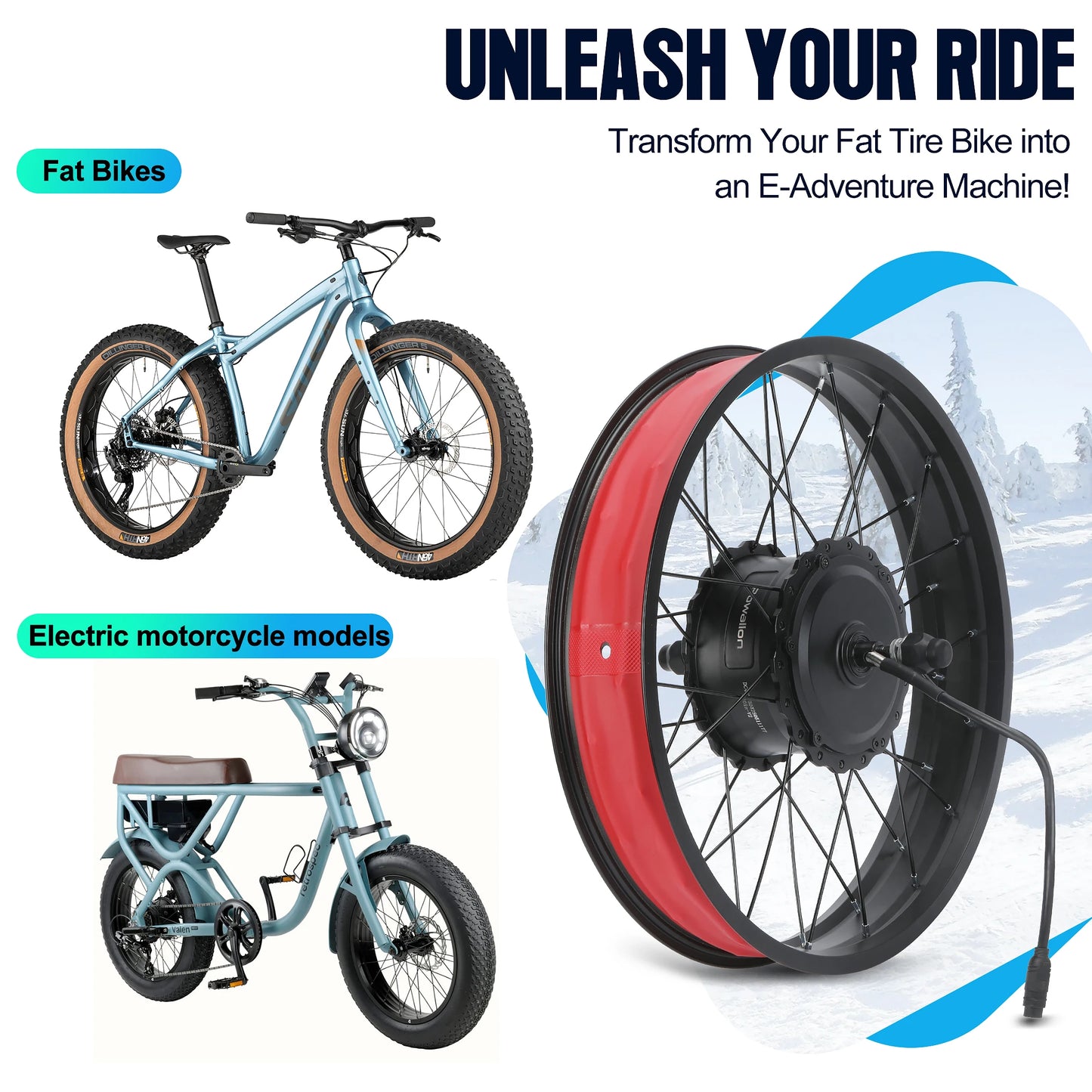 Fat-Tire-750W-E-Bike Umrüstsatz - 20"/26"
