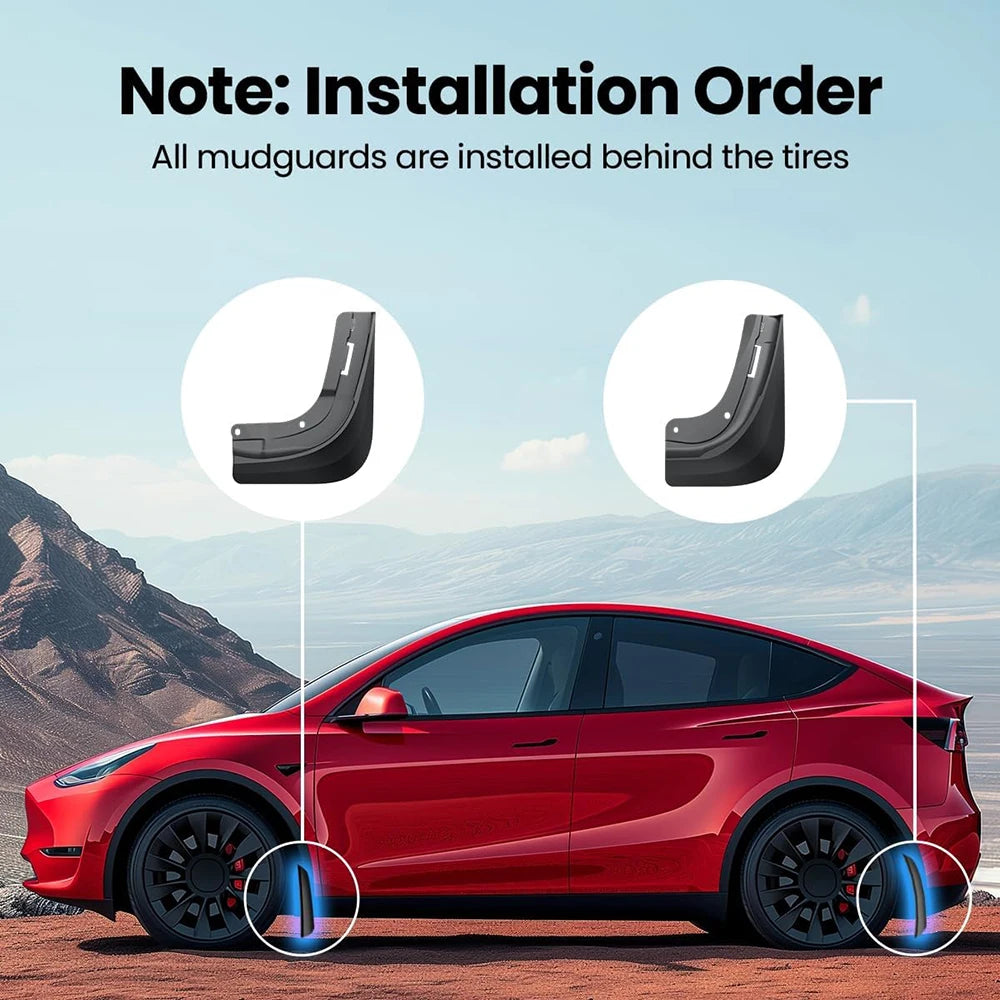 Tesla Model Y Juniper 2025-2026 ABS-Schmutzfänger 4-teiliges Set