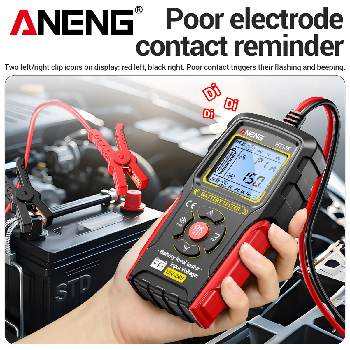 ANENG BT175 Vehicle Battery Analyzer 8–36V