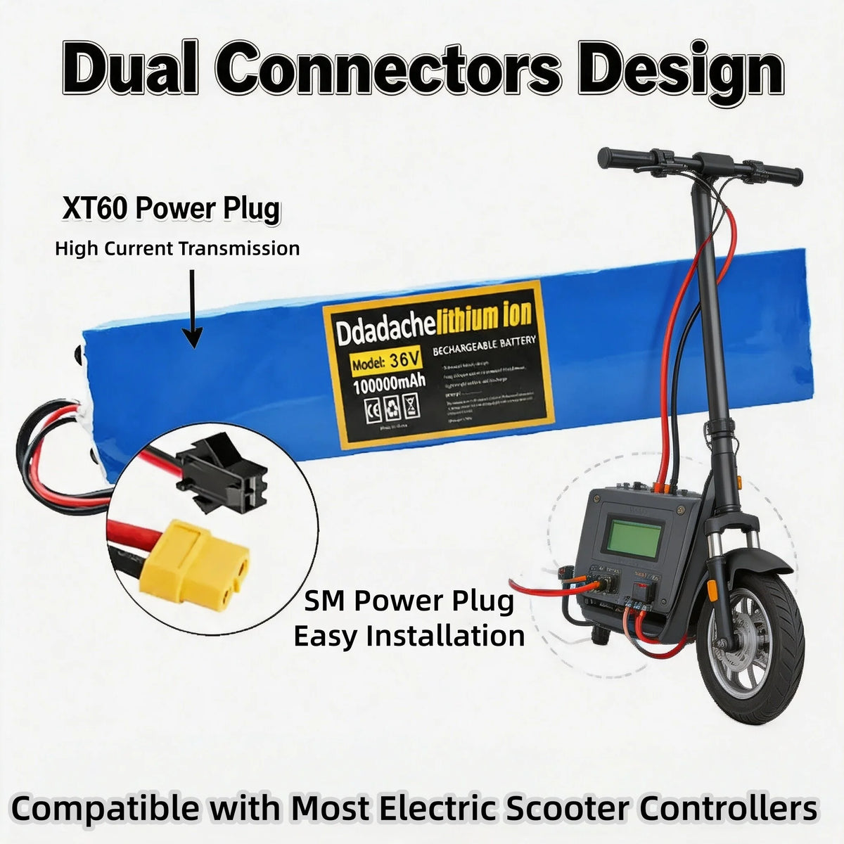 36V 10S3P Lithium-Ion Battery Pack with Built-in BMS