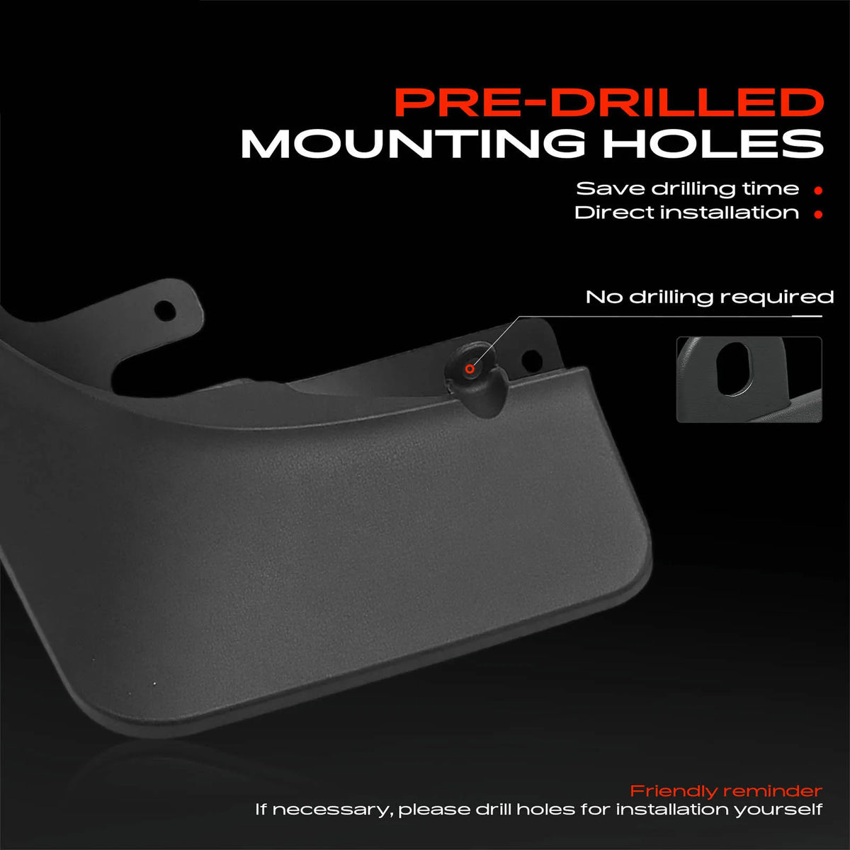 A-Premium Rivian R1T 2022-2024 Front & Rear Mud Flaps, 4-Piece Set