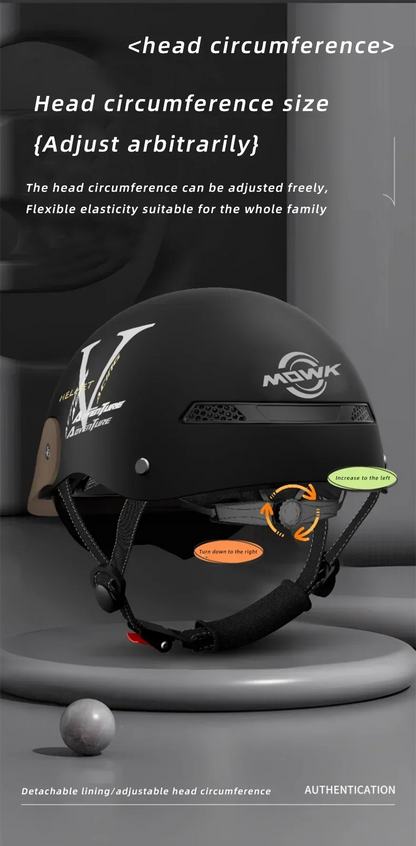 Vintage Open Face Motorcycle Helmet – Half Helmet with Viso