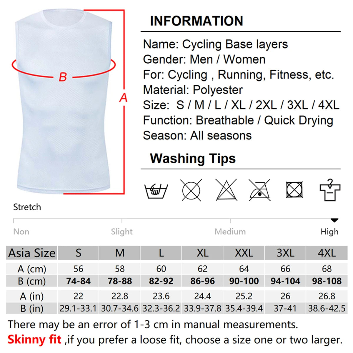 Women's Quick Dry Sleeveless Cycling Base Layer Vest